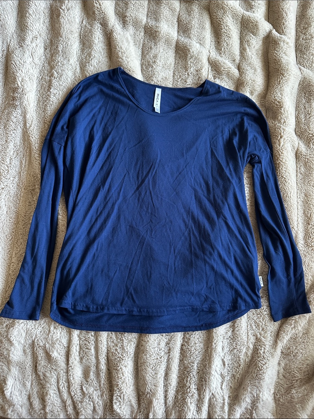 RVCA Women's Navy Long-Sleeve Crewneck with Cutout Back